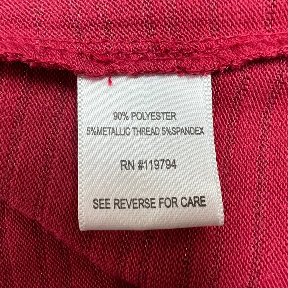 ONE WORLD Top Womens 2X Red Studded Metallic Tattoo Stencil 3/4 Sleeve Plus New - Picture 13 of 13